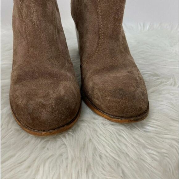 Splendid Lakota Suede Ankle Bootie 9 Women Western Cowgirl Block Heel Taupe - Picture 9 of 10